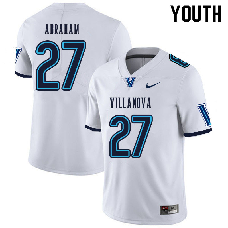 Youth #27 Danny Abraham Villanova Wildcats College Football Jerseys Sale-White